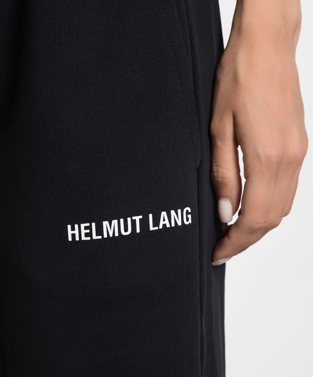 Helmut Lang Joggers neri con stampa logo L09HM217W