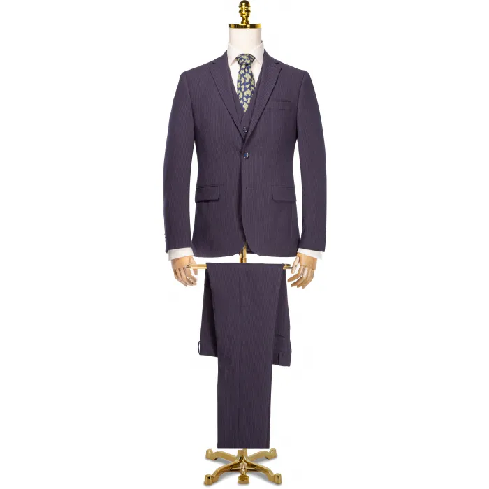 Henk ter Horst Costume 3 pezzi da uomo gessato Blu scuro