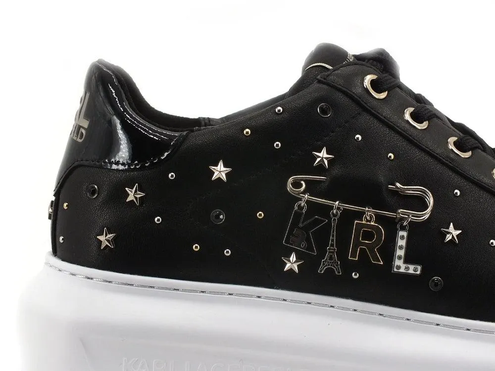 KARL LAGERFELD Kapri Charm Sneaker Borchie Star Black Gold KL62579