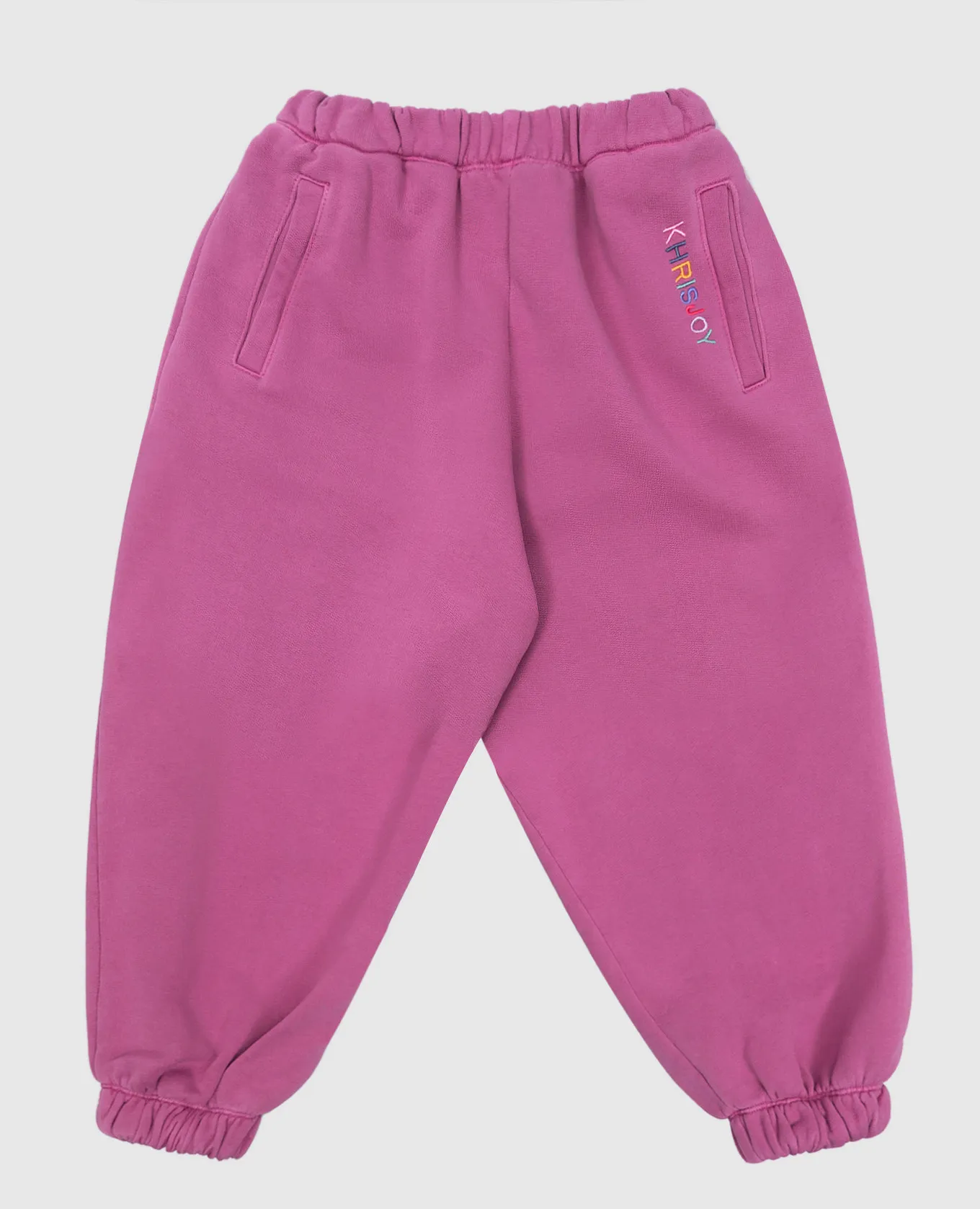 Khrisjoy Joggers viola da bambino con logo ricamato KT6P00F0132