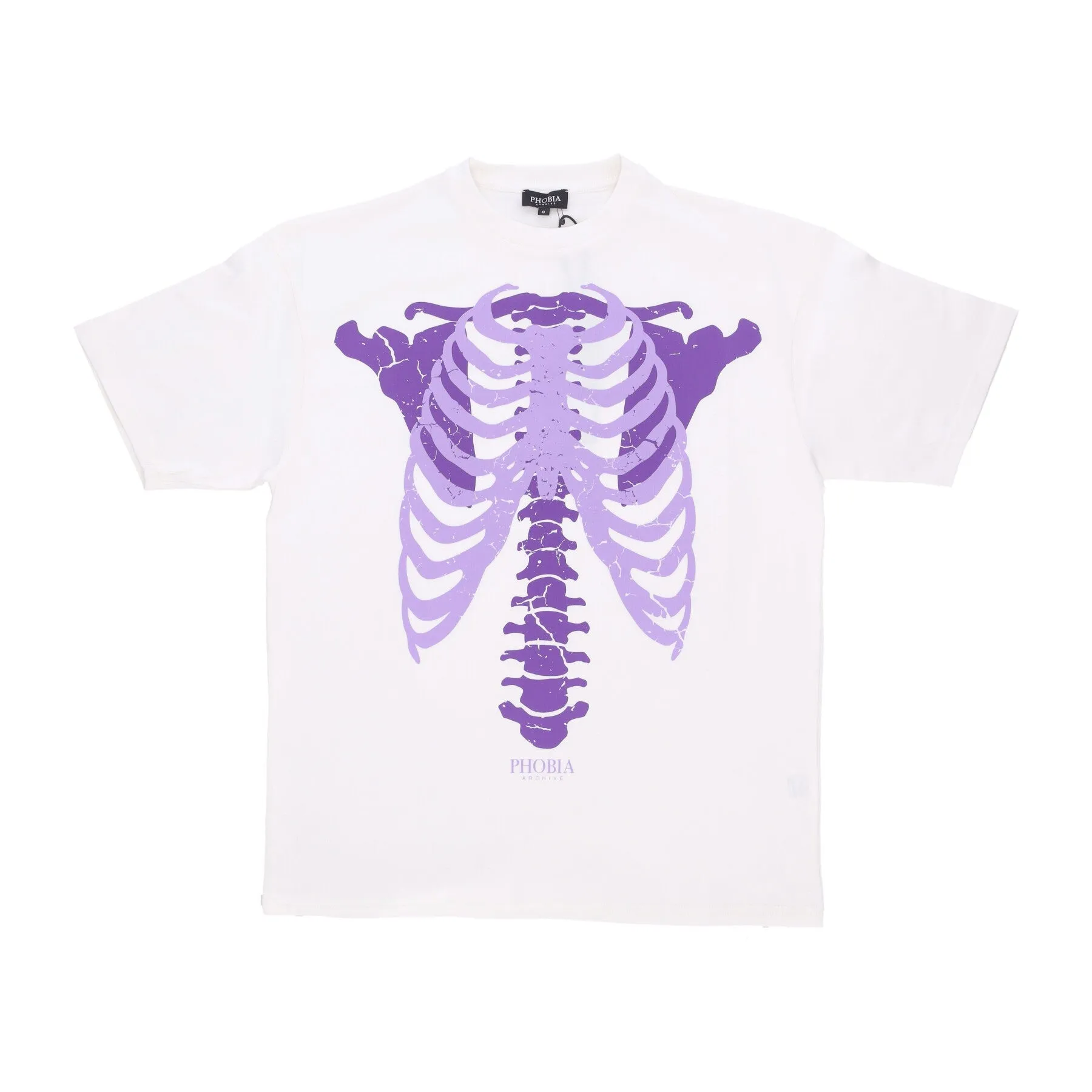 Maglietta Uomo Skeleton Print Tee Off White/purple