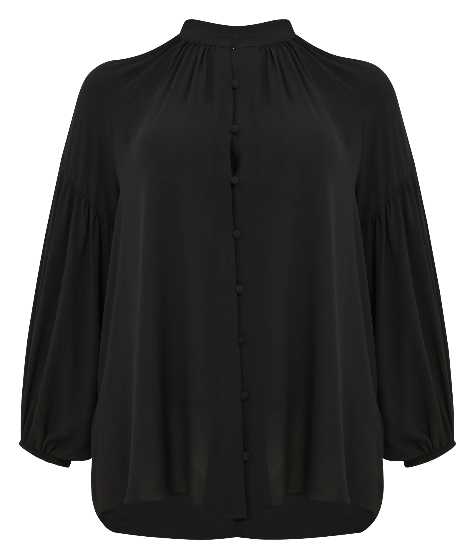  MAT FASHION   Blusa collo alto con bottoni | Nero