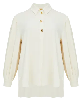  MAT FASHION   Blusa con maniche a sbuffo | Bianco