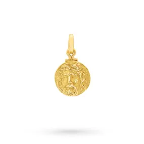 Medaglia volto Gesù Cristo oro giallo 18kt 14mm