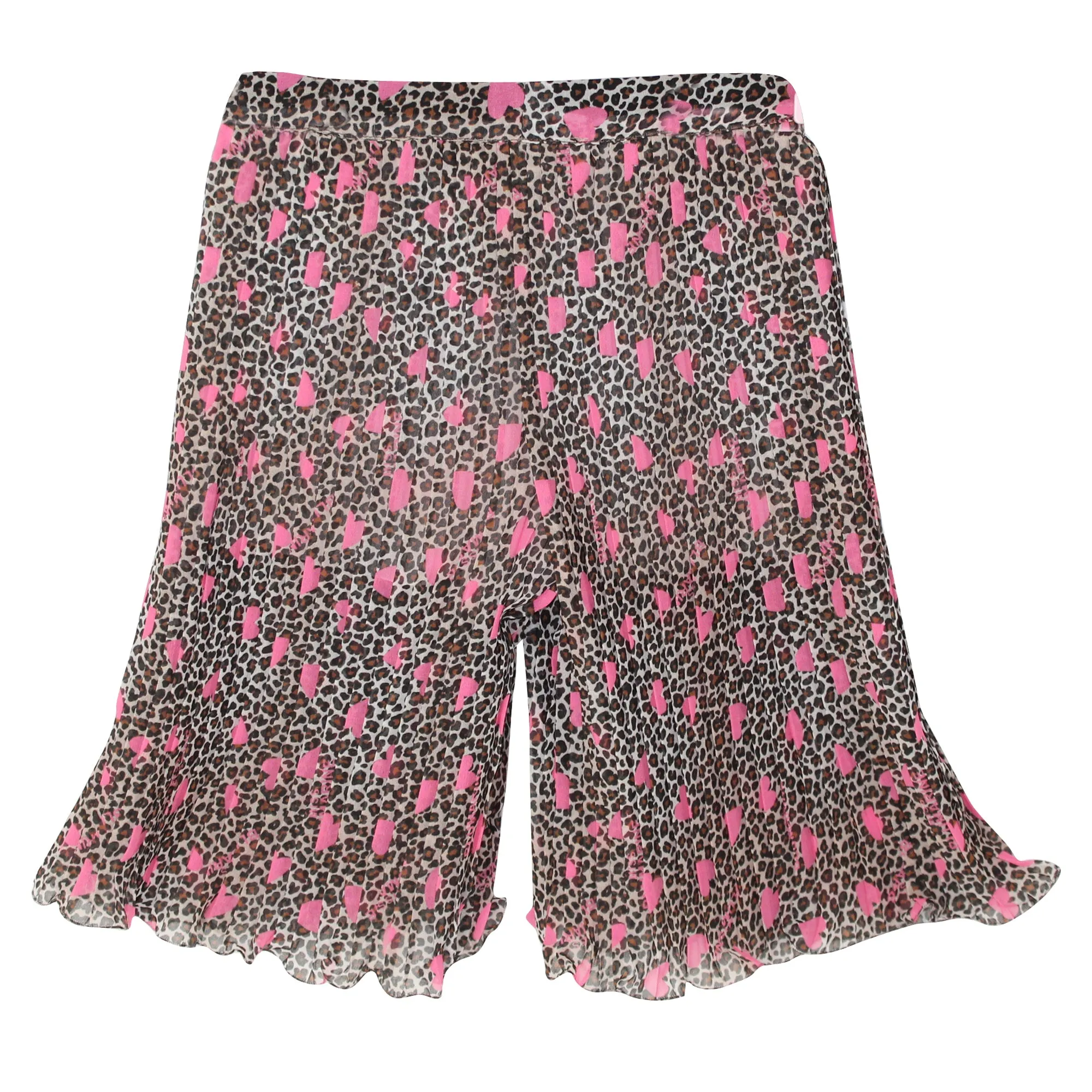 Miss blumarine pantalone bambina con stampa animalier in viscosa