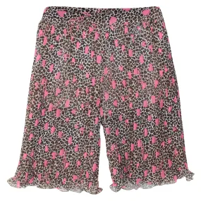 Miss blumarine pantalone bambina con stampa animalier in viscosa