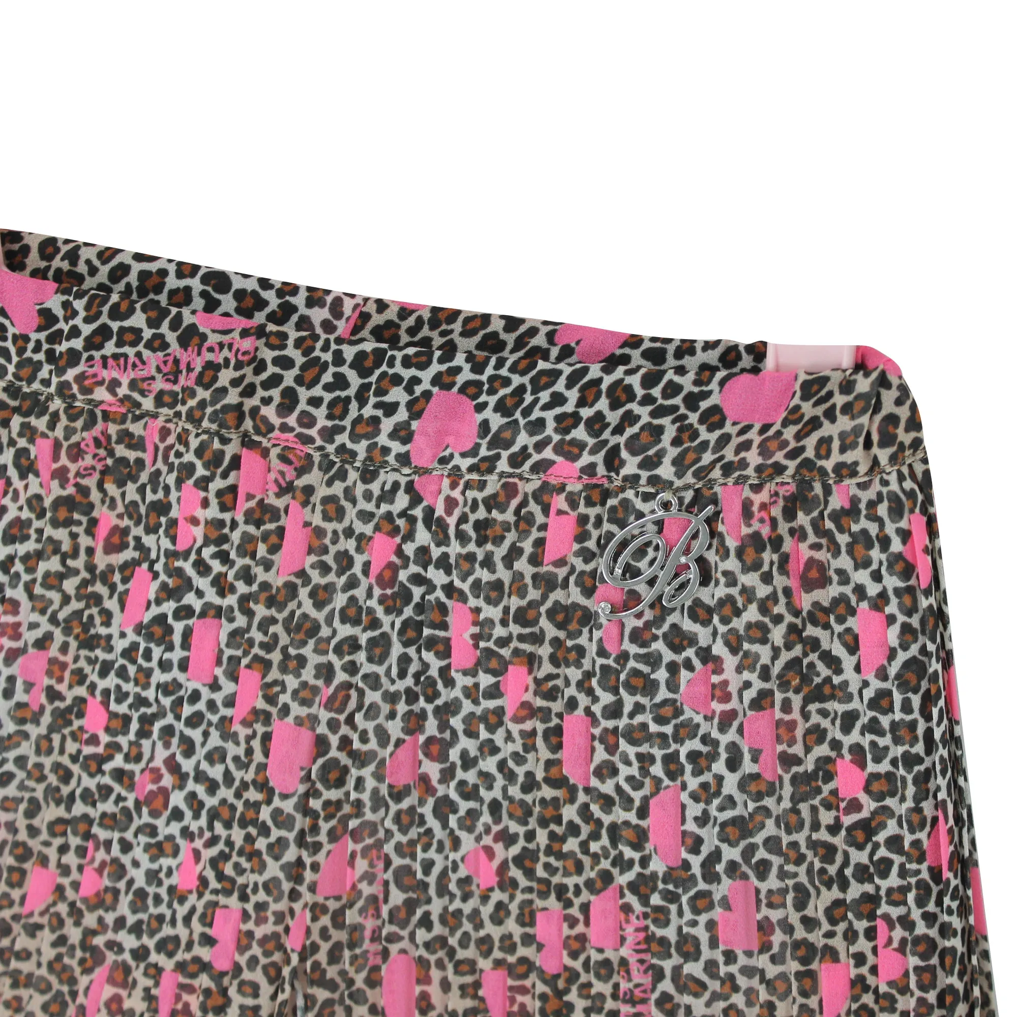 Miss blumarine pantalone bambina con stampa animalier in viscosa