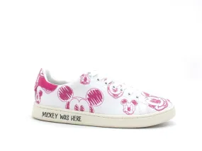 MOA Master Of Arts Disney Sneaker Sketch Effect Mickey Mouse White Fuxia MD608