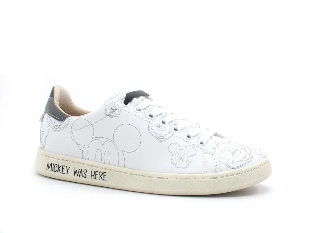 MOA Master Of Arts Disney Sneaker Sketch Mickey Mouse White MC380CO