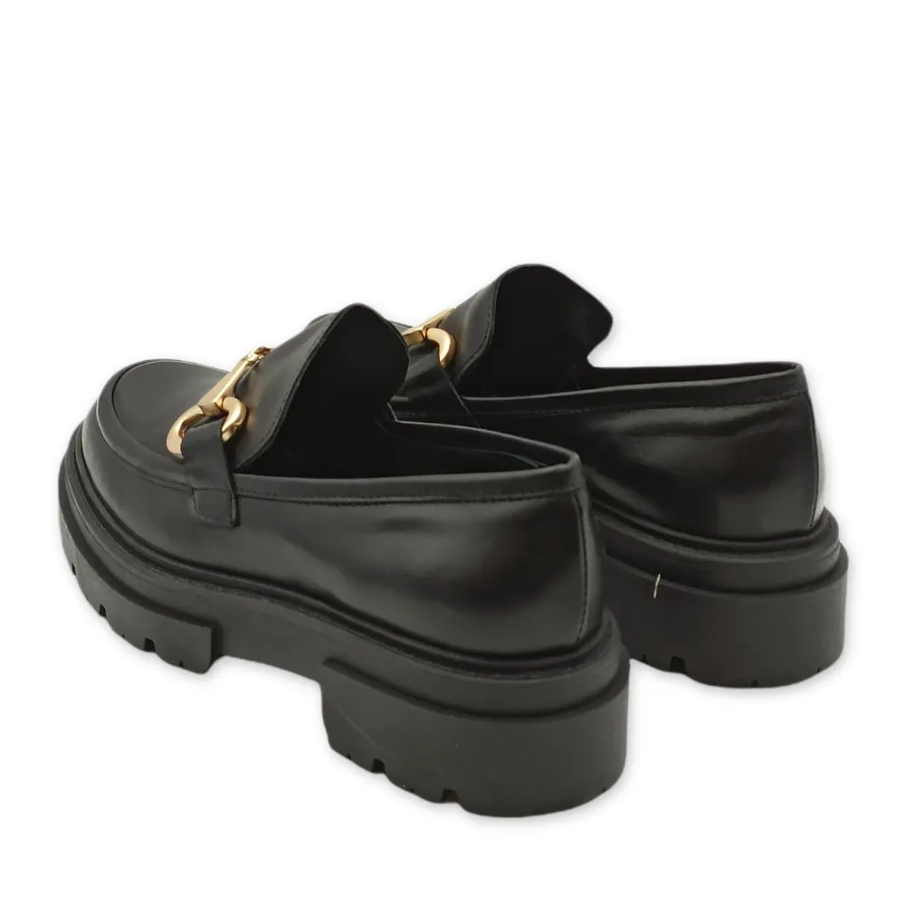 Mocassino platform donna Debutto 511 PELLE NERA