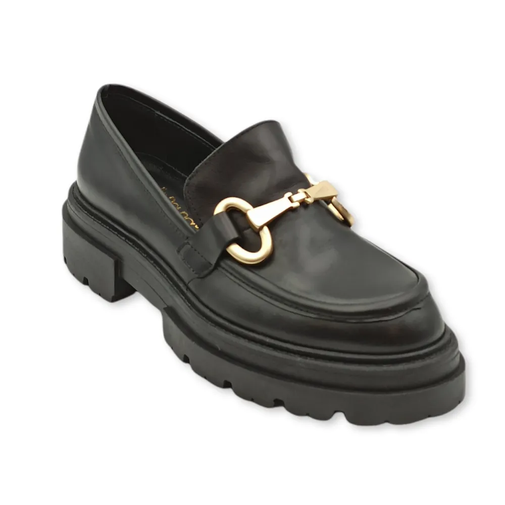 Mocassino platform donna Debutto 511 PELLE NERA