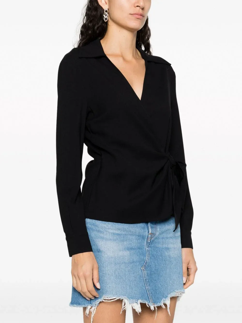 MOSCHINO JEANS   BLUSA NERA CON NODO