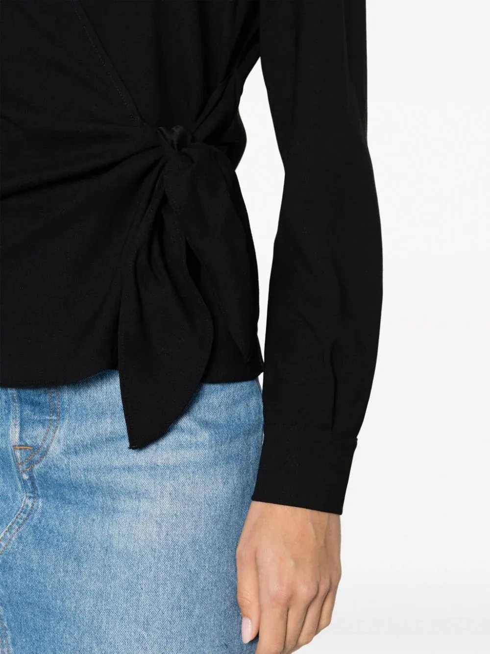 MOSCHINO JEANS   BLUSA NERA CON NODO