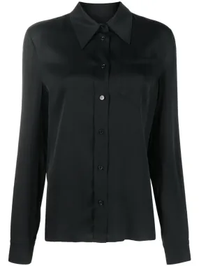 MOSCHINO JEANS   CAMICIA NERA IN SATIN STRETCH