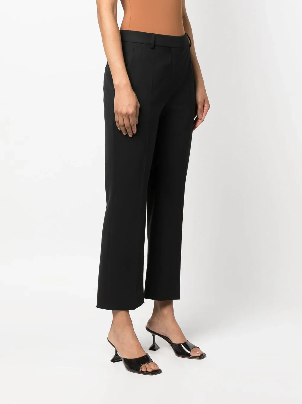 MOSCHINO JEANS   PANTALONE CROPPED NERO IN GABARDINA STRETCH