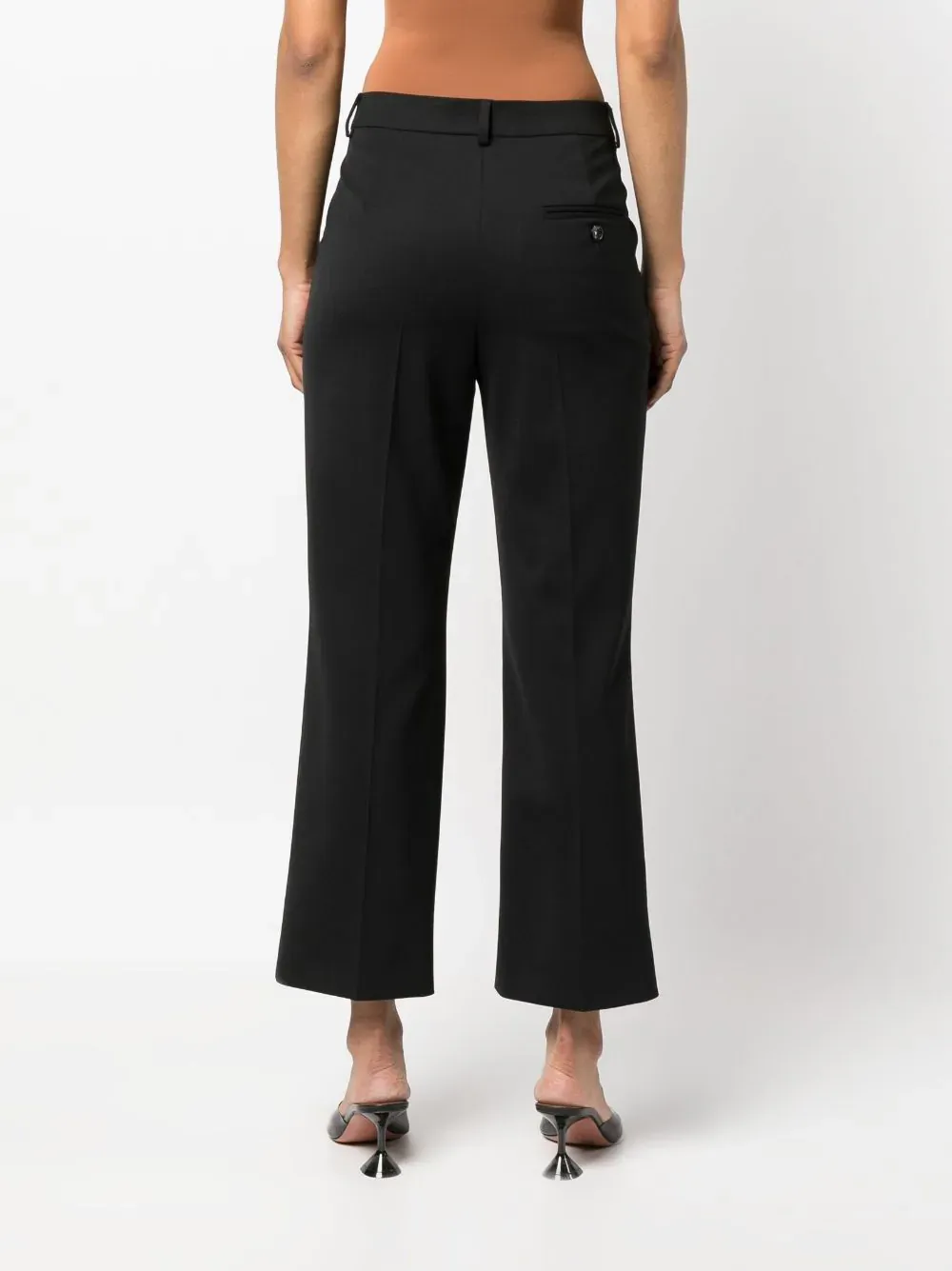 MOSCHINO JEANS   PANTALONE CROPPED NERO IN GABARDINA STRETCH