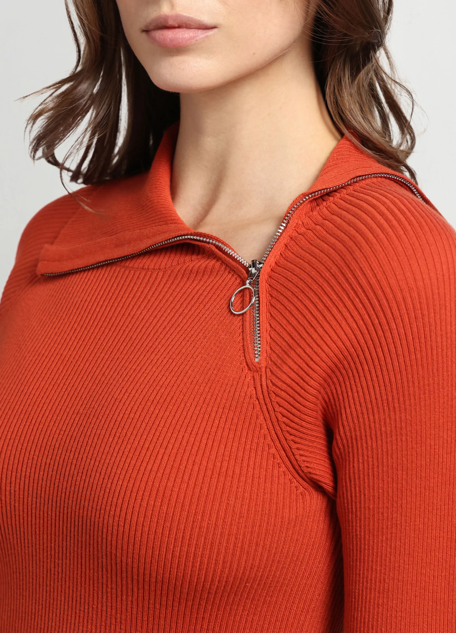 NICE & CHIC  Pullover tricot in costina di misto cotone donna