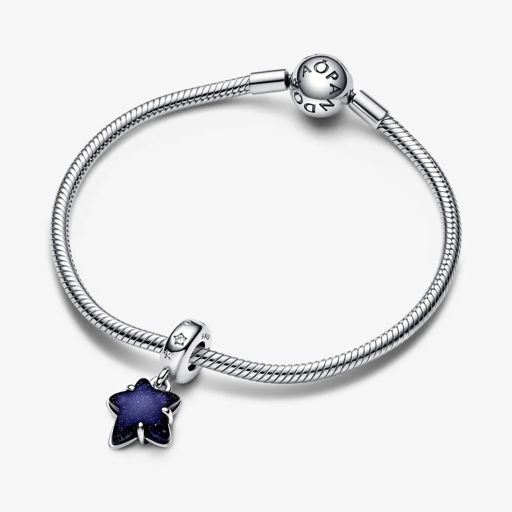 Pandora Charm Pendente Stella Blu Vetro di Murano