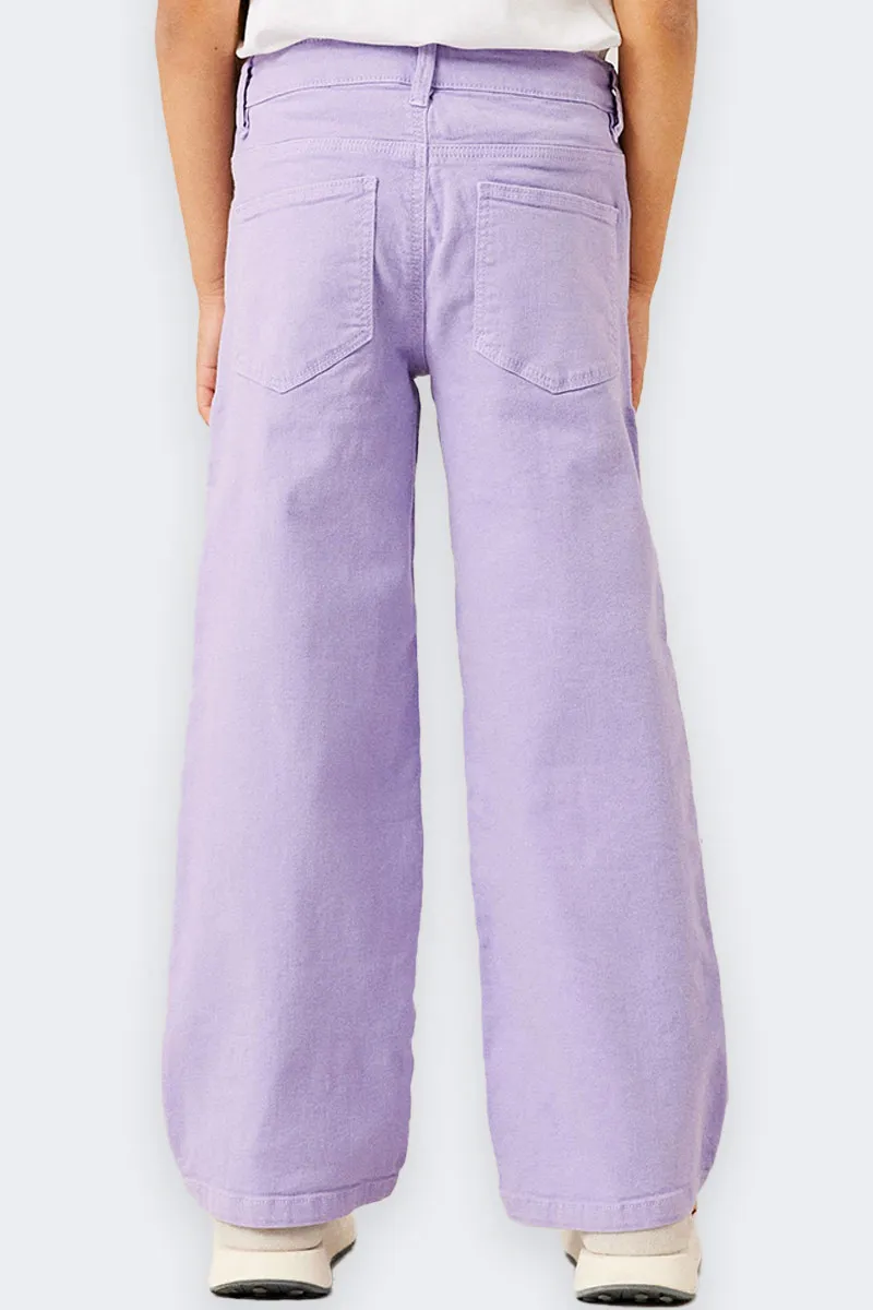 PANTALONE 5 TASCHE GAMBA AMPIA LAVANDA