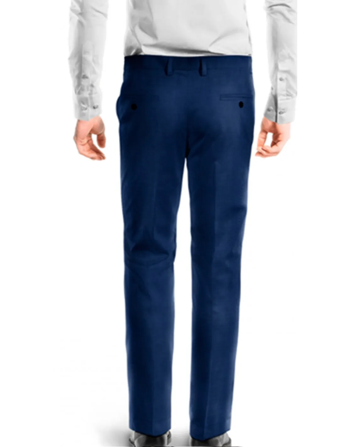 Pantalone con pinces in cotone gabardina Blu