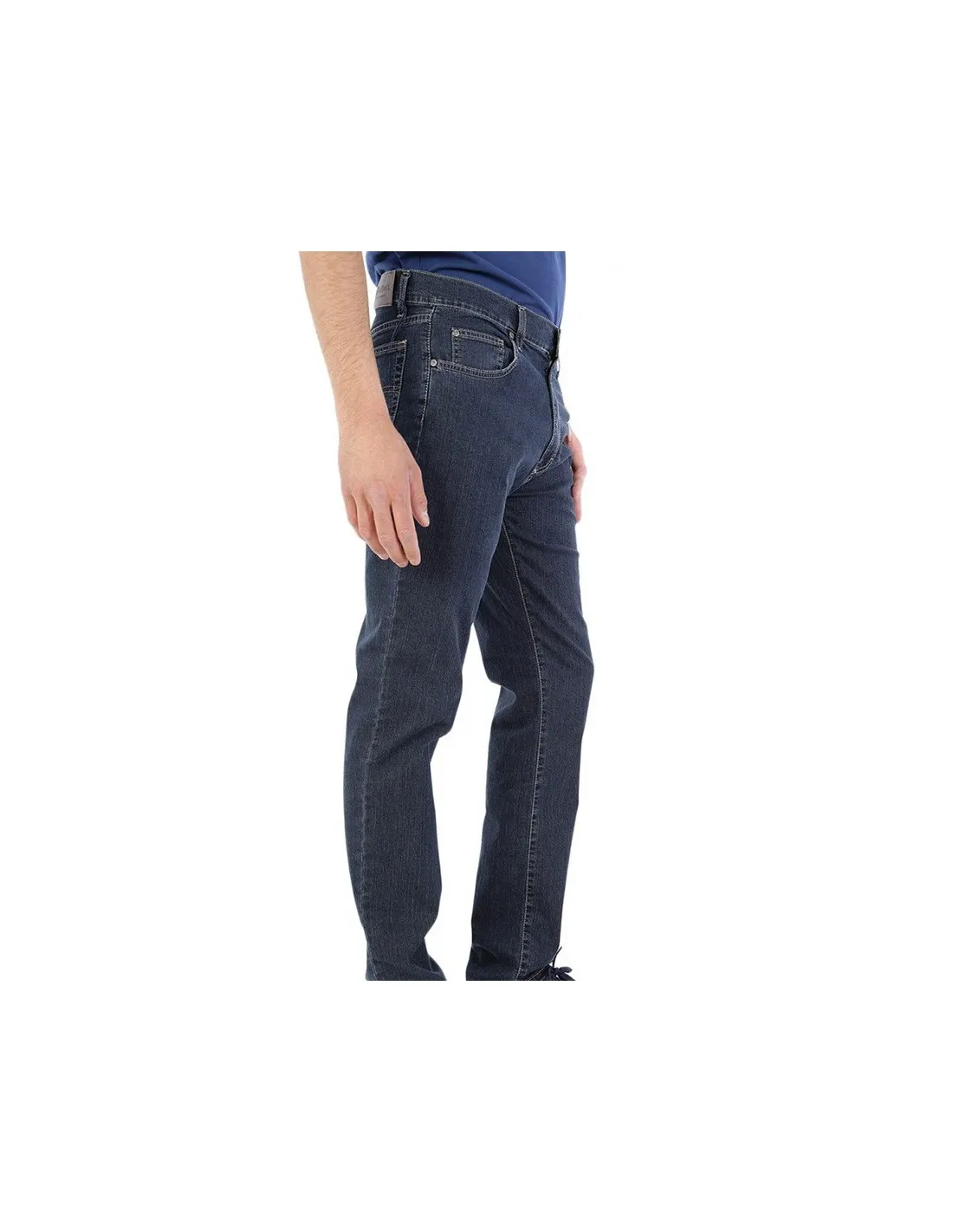 Pantalone in cotone 5 tasche Denim Blu Mod Savona vita alta