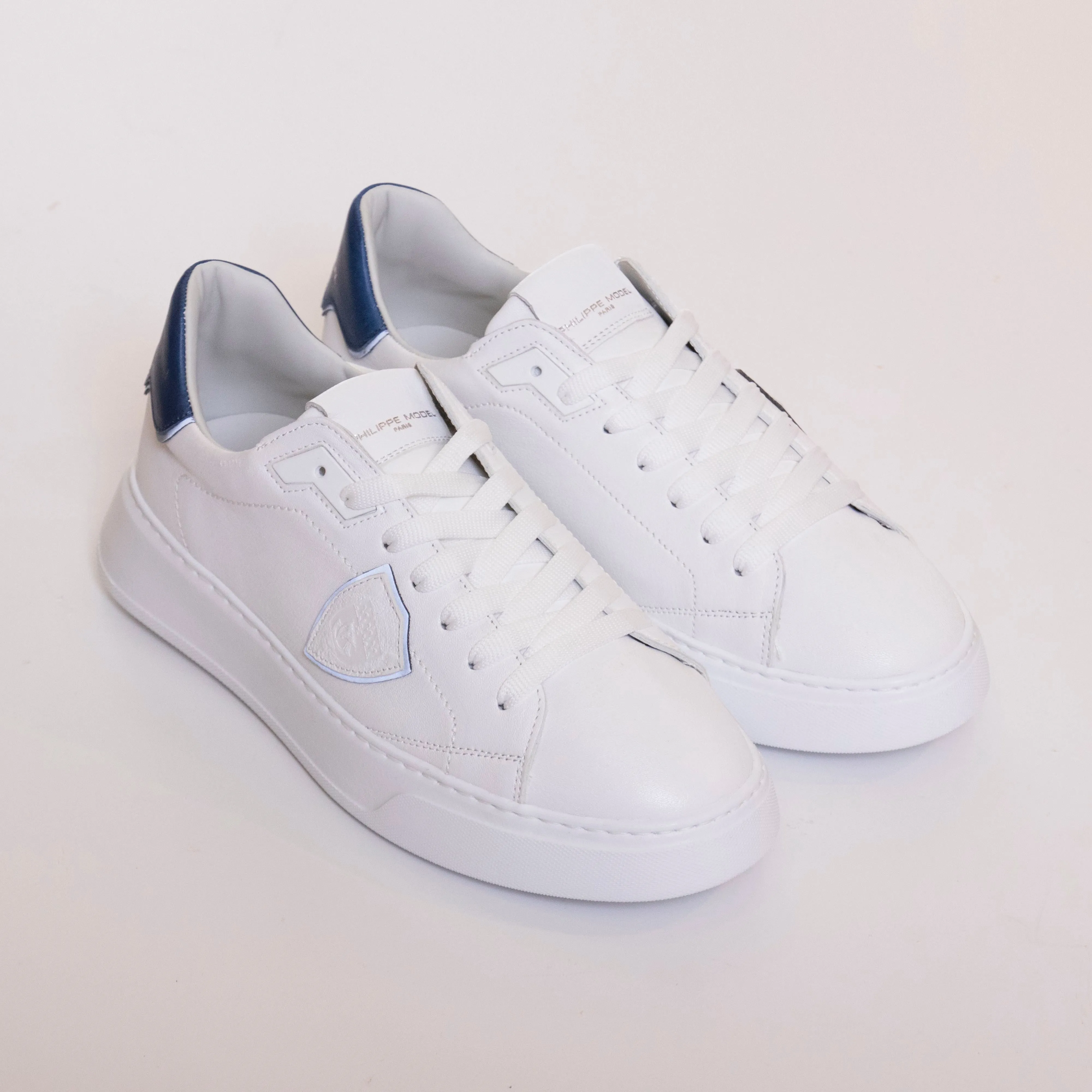 PHILIPPE MODEL SNEAKER TEMPLE MIXAGE BLANC BLU