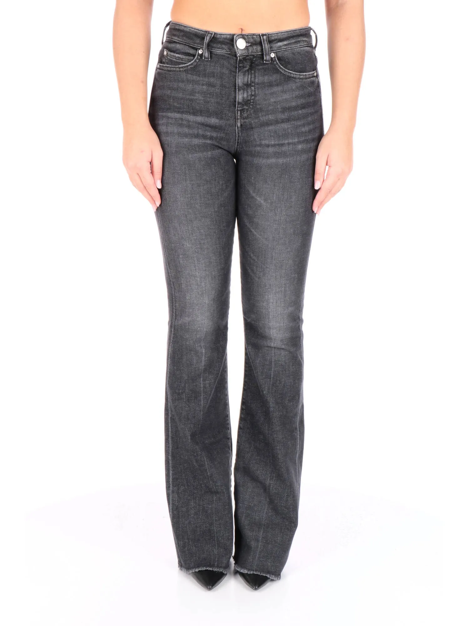 Pinko jeans flared denim nero