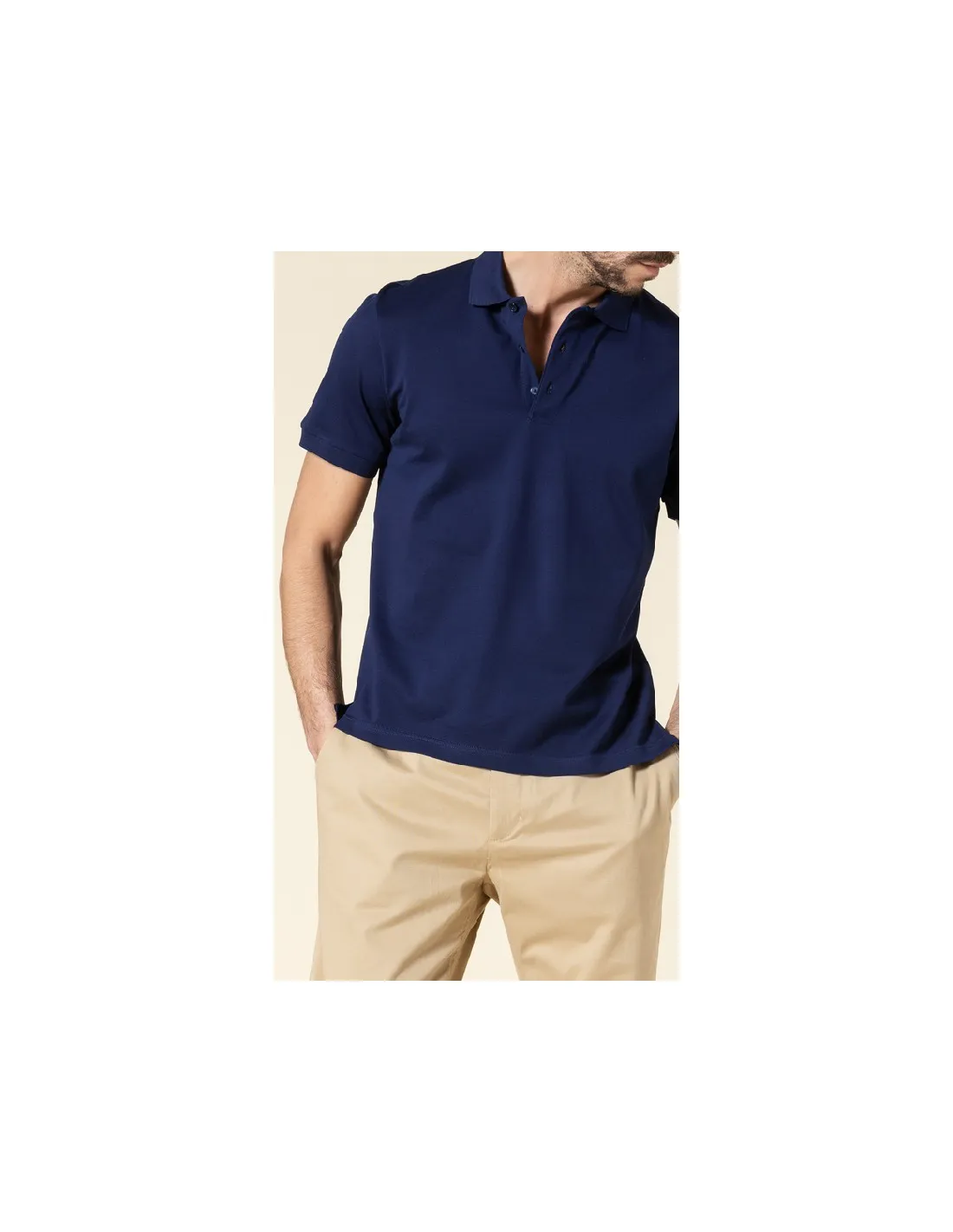 Polo Filo Scozia slim Piquet Cotone Mezza Manica Blu