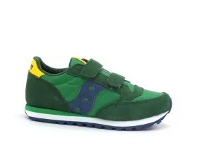 SAUCONY Jazz O Duble HL Kids Sneaker Bambino Strap Green Yellow Blue SK264789