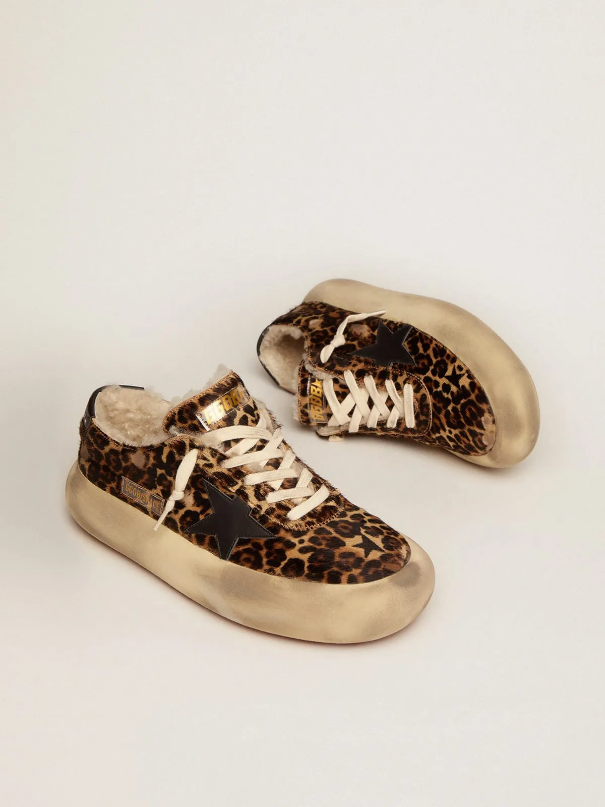 Scarpe Space-Star Donna in cavallino animalier e fodera in shearling