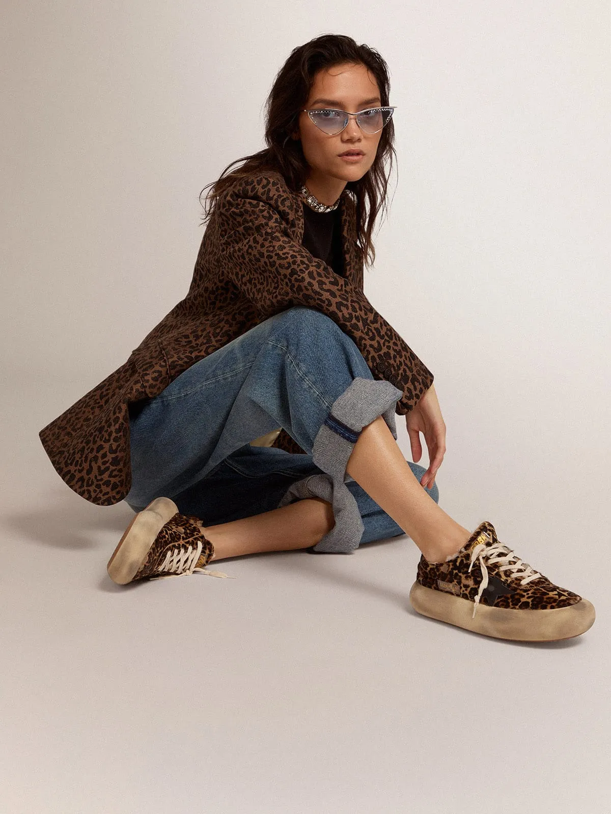 Scarpe Space-Star Donna in cavallino animalier e fodera in shearling