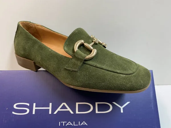 SHADDY 132235149 MOCASSINO DONNA IN PELLE SCAMOSCIATA KAKI CON MORSETTO DORATO