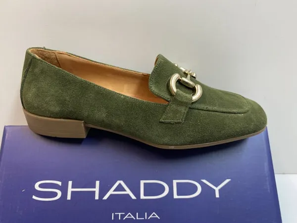 SHADDY 132235149 MOCASSINO DONNA IN PELLE SCAMOSCIATA KAKI CON MORSETTO DORATO