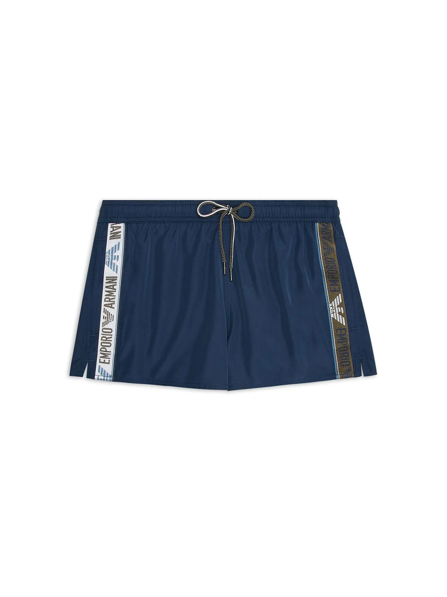 Short mare bande logo laterali blu