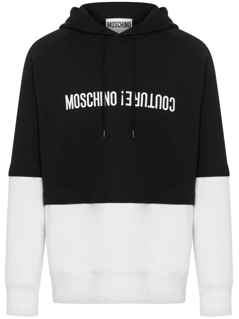 Spaccata Moschino con design a blocchi di colore