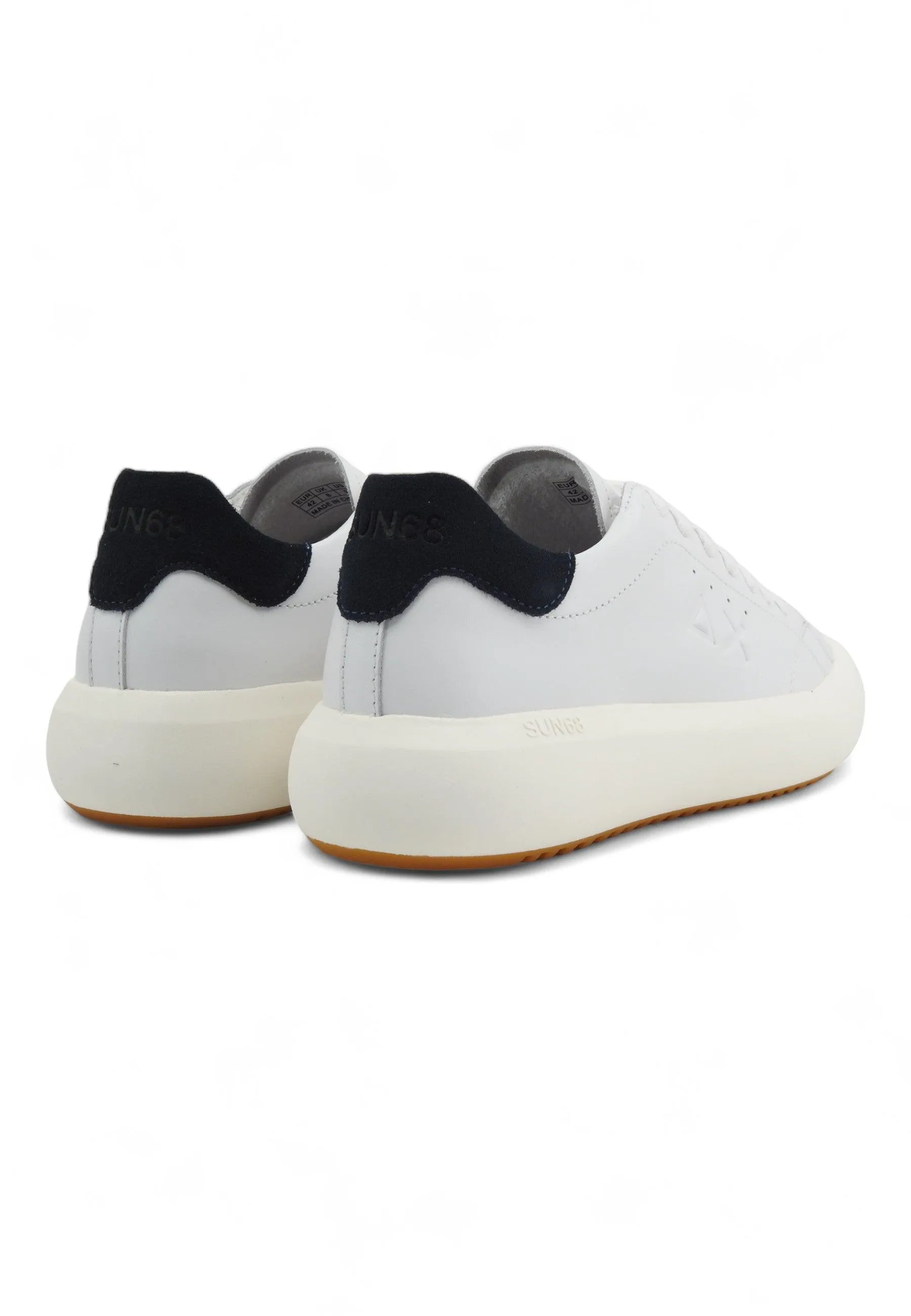 SUN68 Big Boy Classic Sneaker Uomo Bianco Navy Blue Z34138