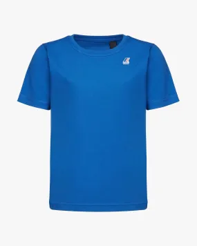 T-shirt Edouard blu royal in cotone a maniche corte con mini logo 10-14 anni