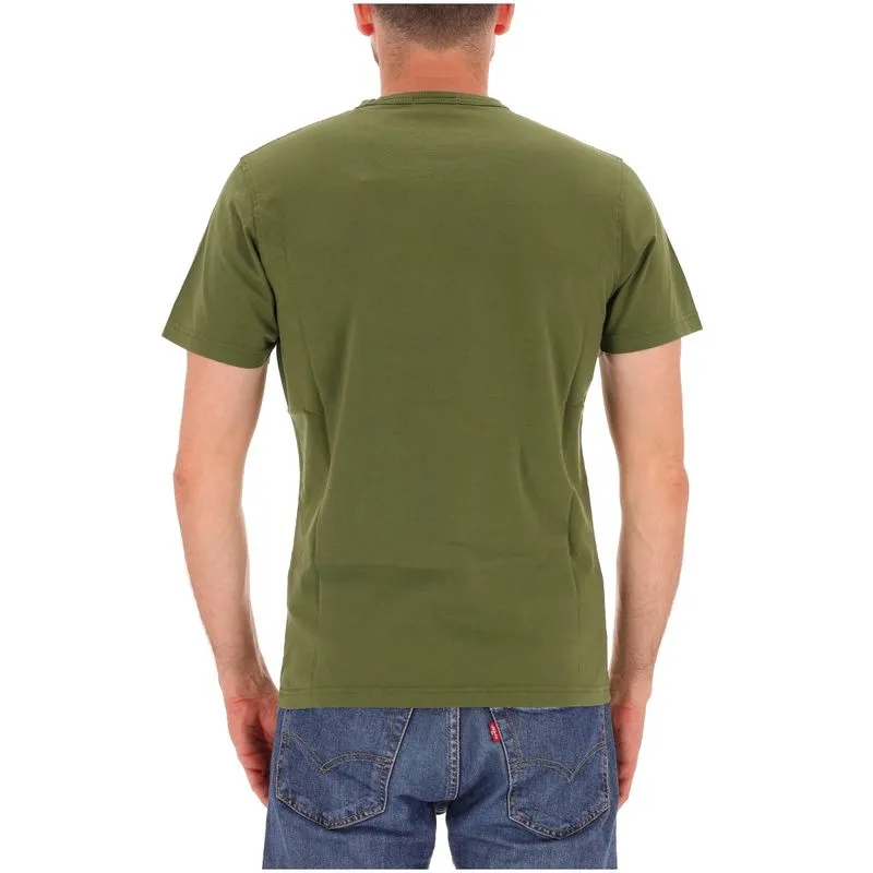 T-Shirt in cotone verde con ricamo St. Barth 