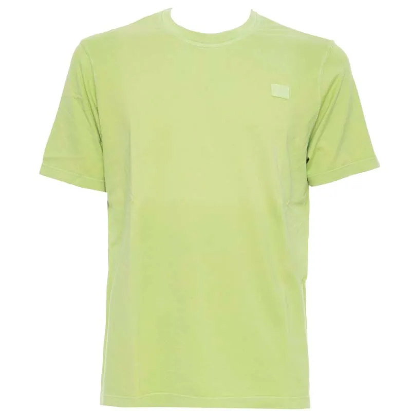 T-Shirt verde kiwi in cotone organico con patch 