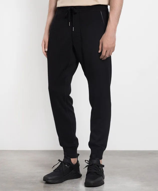 Tom Ford Joggers neri in cashmere e seta KAL002YMK015F23