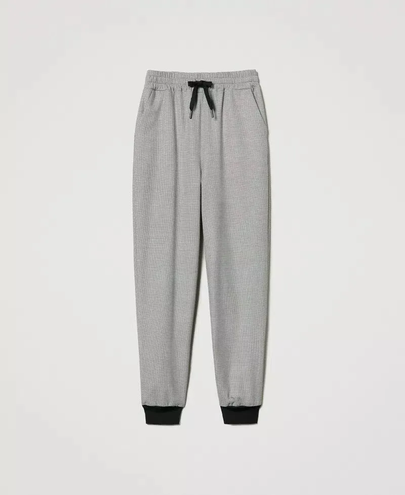 Twinset Milano Pantaloni joggers in pied de poule